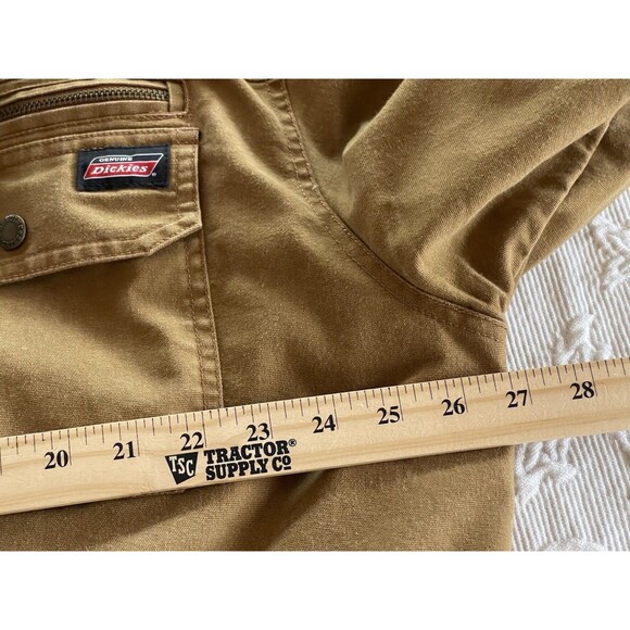 Genuine Dickies Hooded Work Jacket Brown Canvas Quilted Barn Coat 2XL (50-52) - Picture 6 of 16